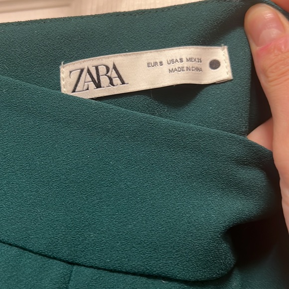 Zara Emerald green high waisted culotte pants - Picture 3 of 4